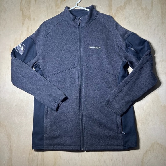 SPYDER Men's Empire Full Zip Fleece Jacket Lined Pockets Gray XL - Picture 1 of 11